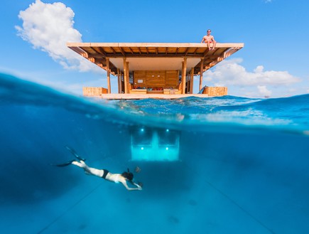 מלון מתחת למים, חדר, The Manta Resort (צילום: The Manta Resort)