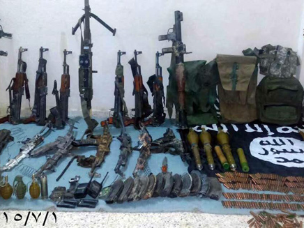 הנשקים שנתפסו בידי הטרוריסטים