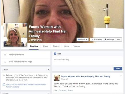 עמוד הפייסבוק שאיחד את אשלי עם משפחתה
