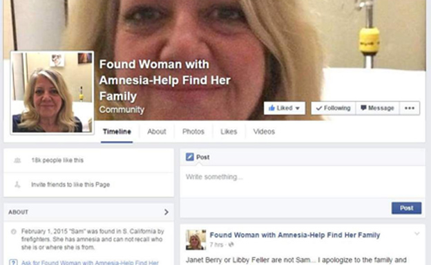 עמוד הפייסבוק שאיחד את אשלי עם משפחתה