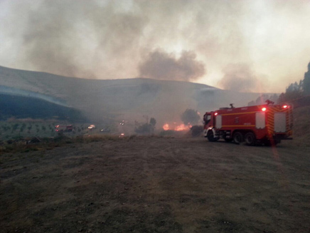 שריפה, דליקה, יבנאל (צילום: דוברות כבאות מחוז צפון)