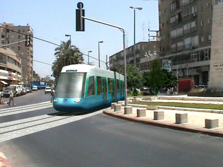 הדמיית הרכבת הקלה בת