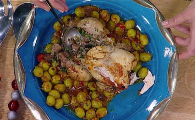 לידיה וולף – עופיון ממולא בשר ואורז על תבשיל זיתים (צילום: מתוך מאסטר שף 5, שידורי קשת)