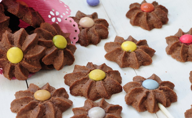 עוגיות חמאה על מקל - פרחים