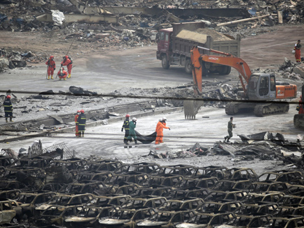 ההרס בעקבות הפיצוץ בסין (צילום: רויטרס)