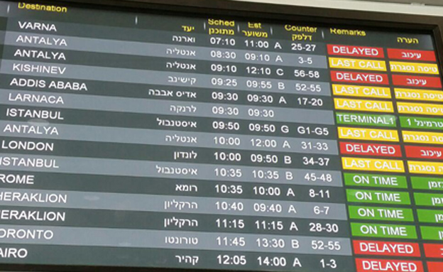 טיסות רבות נדחו (צילום: עזרי עמרם, חדשות 2)