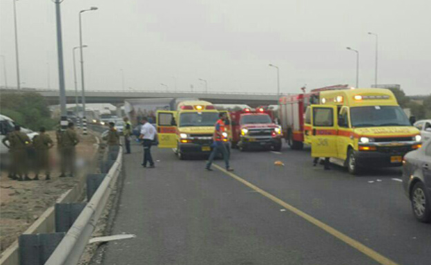 מותו של הפצוע נקבע בבית החולים (צילום: דוברות מד"א)