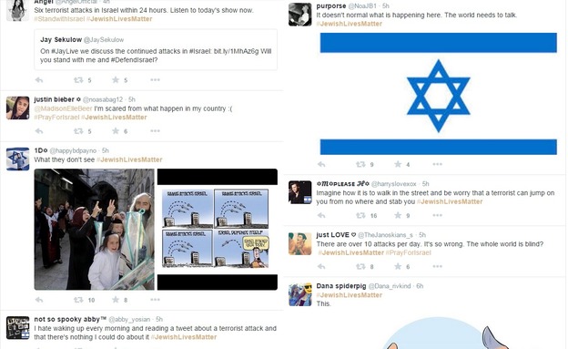 ציוצים העושים שימוש ב#JewishLivesMatter (צילום: צילום מסך)