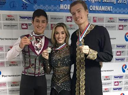 סמוכין, טוביאס וטקצ'נקו אתמול בתחרות (ההתאחדות הישראלית) (צילום: ספורט 5)