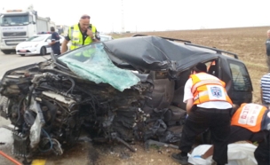 תאונה קטלנית בכביש 383 (צילום: חטיבת דובר המשטרה)