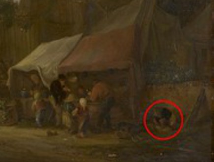 שוק כפרי ומאחוריו כנסייה