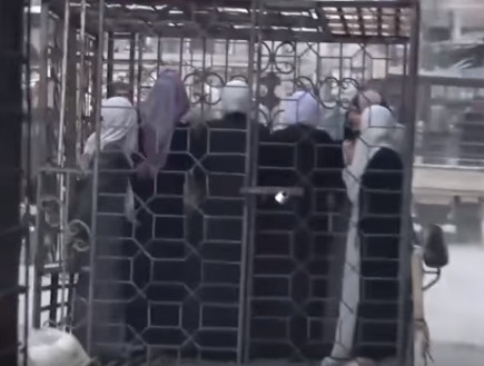 תומכי אסד בכלובים (צילום: מתוך סרטון המורדים)