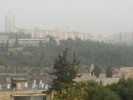 ירושלים באבק, הבוקר (צילום: עמית ולדמן, חדשות 2)
