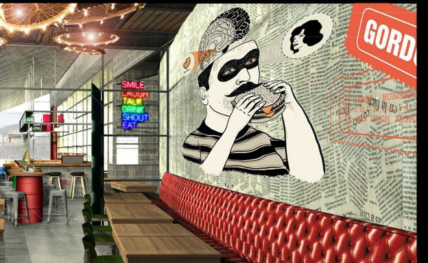 גורדו חולון המבורגרים (צילום: תכנון המסעדה: לטיסיה בלחוביץ',  יחסי ציבור )