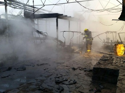 מרכז המבקרים השרוף. הבוקר (צילום: גדעון וקנין חדשות 2)