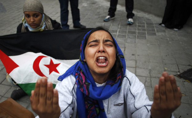 הפגנה נגד הכיבוש המרוקאי במערב הסהרה (צילום: רויטרס)