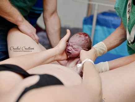 לידה - תינוק נולד  (צילום: cradledcreations.com)