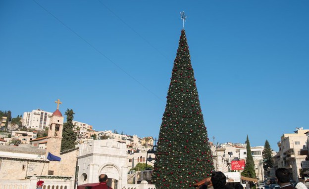 נצרת עץ חג מולד כיכר המעיין (צילום: נמרוד סונדרס, mako אוכל)