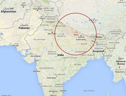 נפאל (צילום: עיבוד מתוך Google Maps)