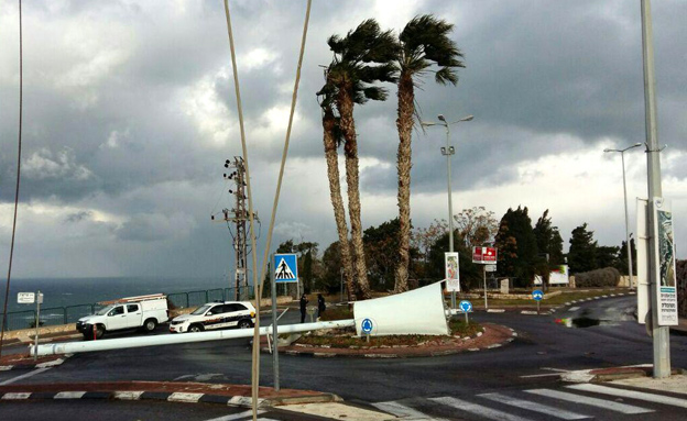 קריסה בחיפה (צילום: חברת החשמל)