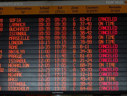לוח טיסות נתבג (צילום: אבישג שאר-ישוב)