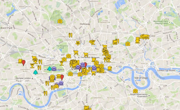 מפה של לונדון (צילום: מתוך עמוד הפייסבוק תכנוני מפות לחו"ל בין חברים)
