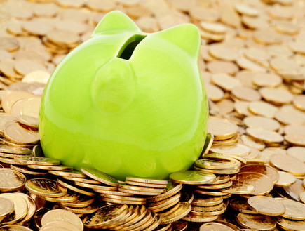קופת חיסכון על מטבעות כסף (אילוסטרציה: Shutterstock)