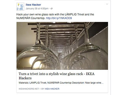פייסבוק להשראה, מתלה לכוסות יין באיקאה האקרז  (צילום: צילום מסך)