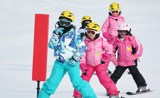 ילדים עושים סקי (צילום: Vladislav Gajic, Shutterstock)
