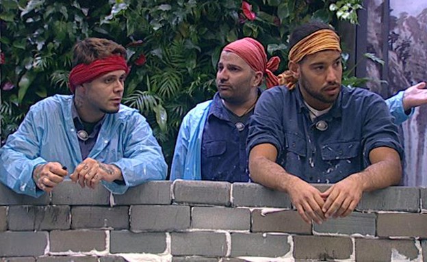 הבנים מתווכחים על המשך בניית החומה (צילום: מתוך האח הגדול 7, שידורי קשת)