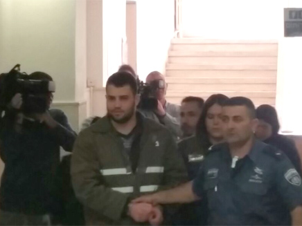 אבו גאנם בבית המשפט, היום (צילום: חדשות 2)