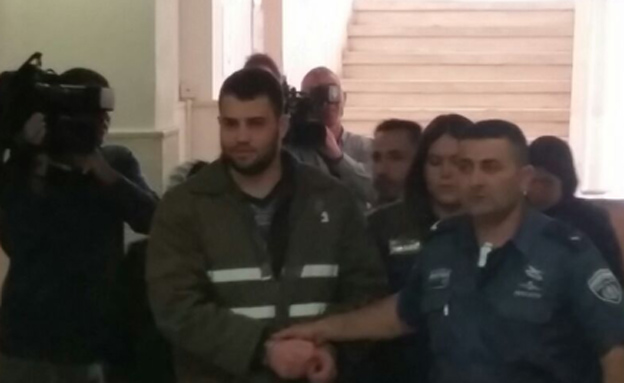 אבו גאנם בבית המשפט, היום (צילום: חדשות 2)