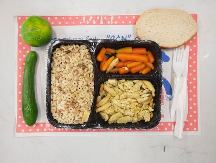 ארוחת צהריים בבית ספר במרכז: שווארמה, גזר ופתיתים ארוחת צהריים בבית ספר במרכז: שווארמה, גזר ופתיתים