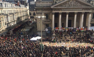 הפגנת ימין בבריסל אחרי מתקפות הטרור (צילום: חדשות 2)