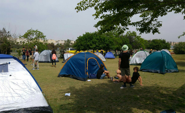 אוהלי המחאה ב"דרור", הבוקר (צילום: עדי שוב)