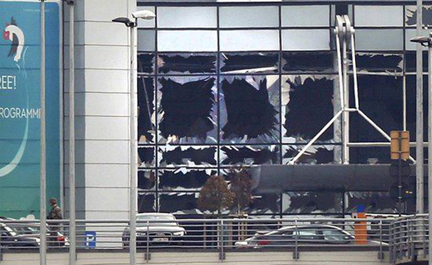 זירת הפיגוע בבריסל, מרס 2016 (צילום: SKY)