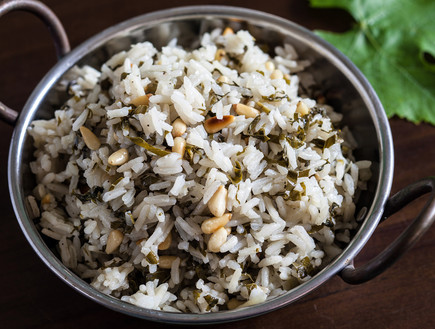 אורז עם עלי גפן (צילום: אסף רונן, mako אוכל)
