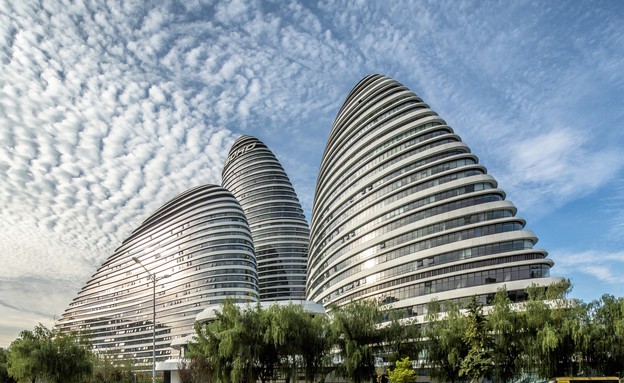 Wangjing Soho complex של זאהה חדיד בביג' (צילום: Zaha Hadid Architects)