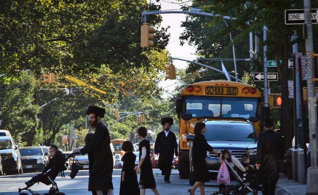 ברוקלין לפני כחודש. הרבנים בארה"ב חוששים להביע את עמדתם (צילום: ap)
