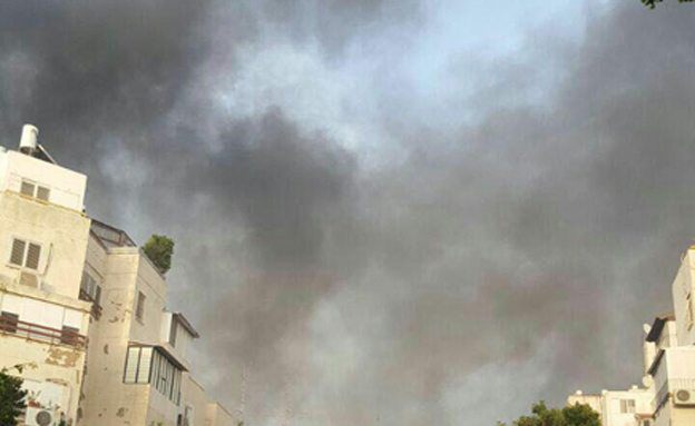 השריפה בתל אביב (צילום: דוברות כיבוי והצלה ת"א)