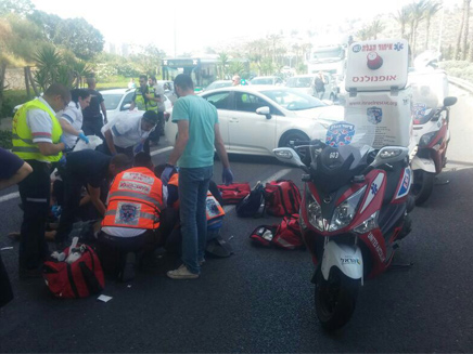 זירת התאונה בחיפה (צילום: דוברות איחוד הצלה)