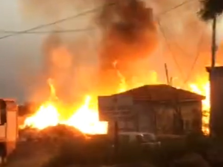 השריפה בטבריה (צילום: חדשות 2)