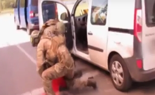 מעצר חשוד בפעילות טרור באוקרינה (צילום: חדשות 2)
