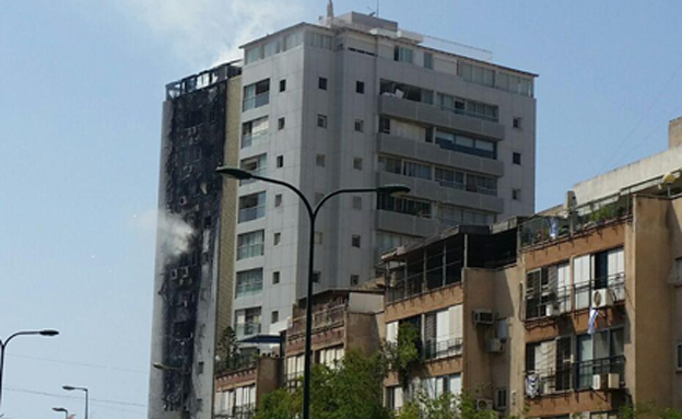 הבניין השרוף (צילום: עזרי עמרם, חדשות 2)