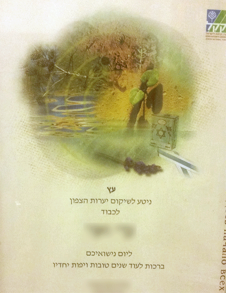 תעודת נטיעת עץ של קק