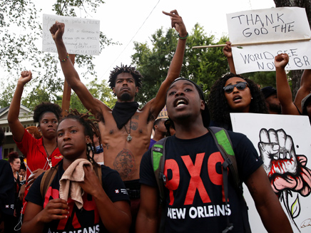 הפגנות שחורים בלואיזיאנה (צילום: רויטרס)
