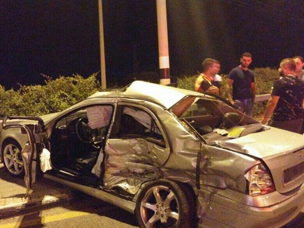 תאונה בכביש 4 ליד צומת פורידיס (צילום: דובורת מד