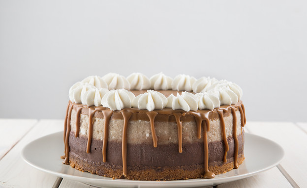 עוגת גלידה שוקו-בננה-לוטוס טבעונית 