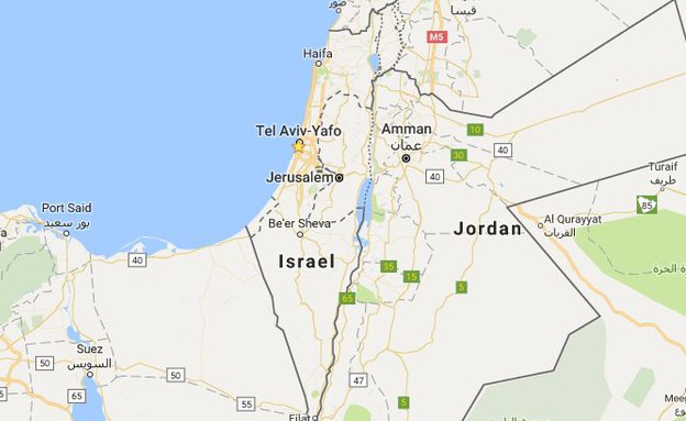 מפת גוגל מציגה את ישראל בלי ציון הגדה ועזה (צילום: גוגל)