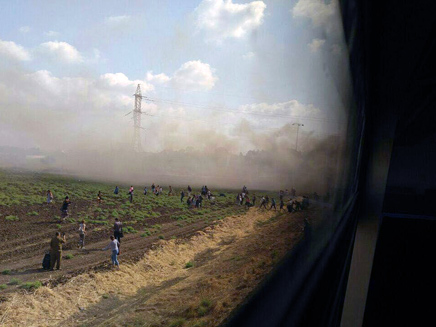 הושגה שליטה על האש תוך זמן קצר (צילום: כבאות מחוז חוף)